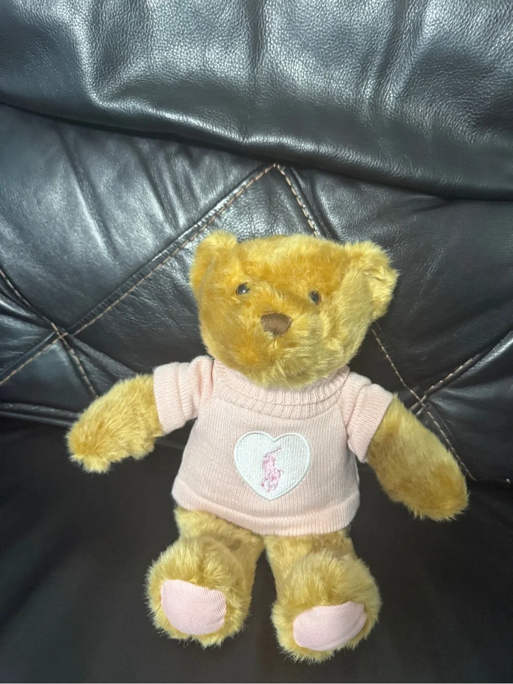Ralph Lauren Pink Heart Knit Teddy Sweater
